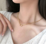 Oval Geometric Necklace