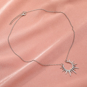 Retro Sunflower Clavicle Chain Necklace