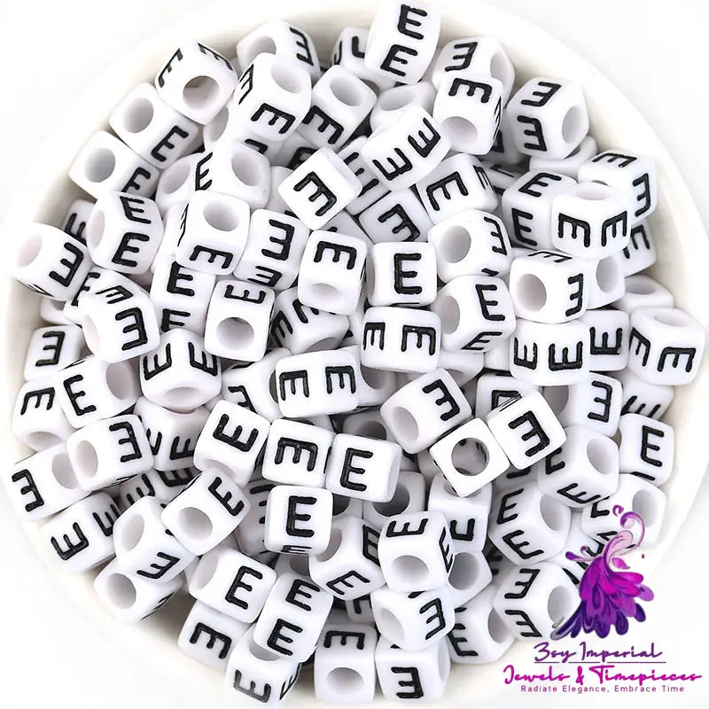 Acrylic English Letters Big Hole Bead