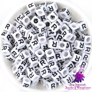 Acrylic English Letters Big Hole Bead