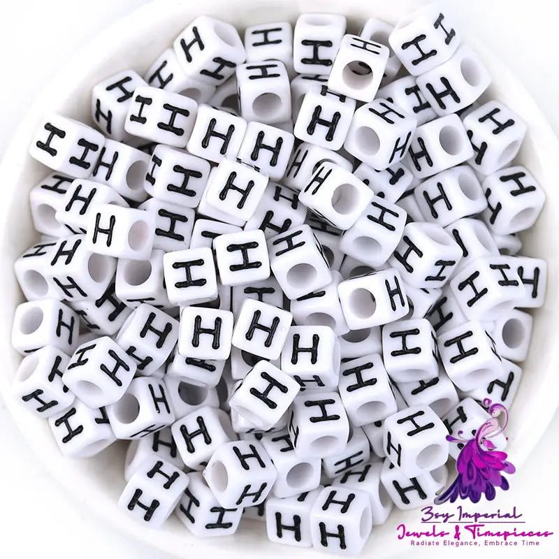 Acrylic English Letters Big Hole Bead