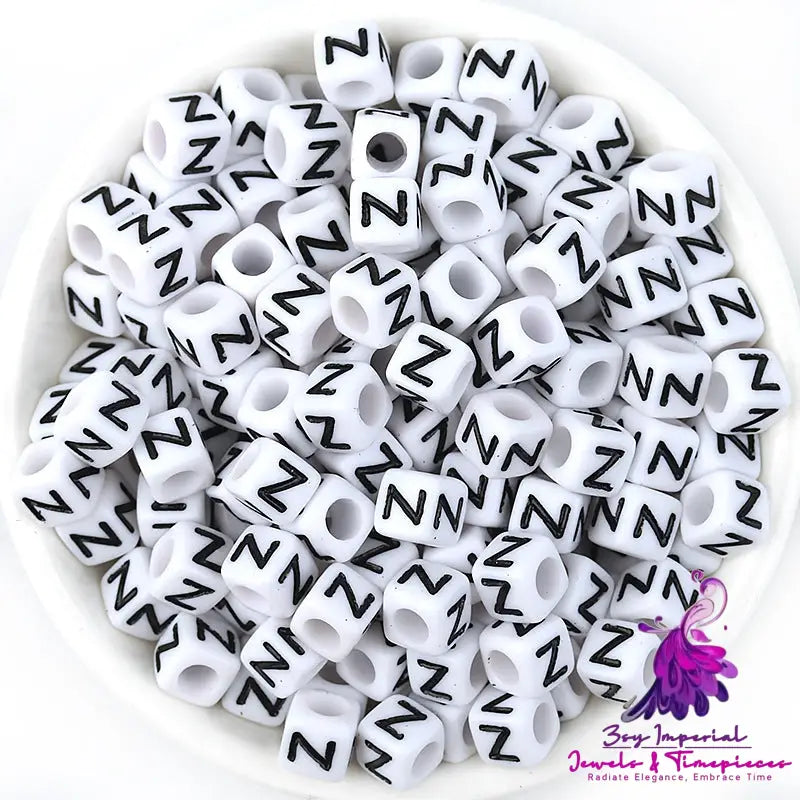 Acrylic English Letters Big Hole Bead