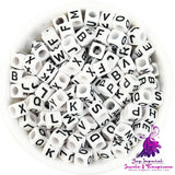 Acrylic English Letters Big Hole Bead