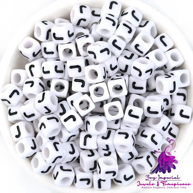 Acrylic English Letters Big Hole Bead