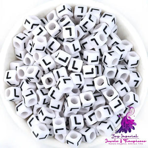 Acrylic English Letters Big Hole Bead