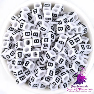 Acrylic English Letters Big Hole Bead