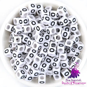 Acrylic English Letters Big Hole Bead