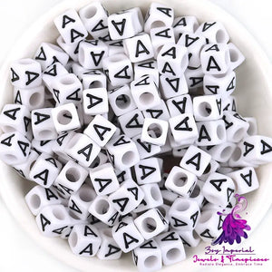 Acrylic English Letters Big Hole Bead