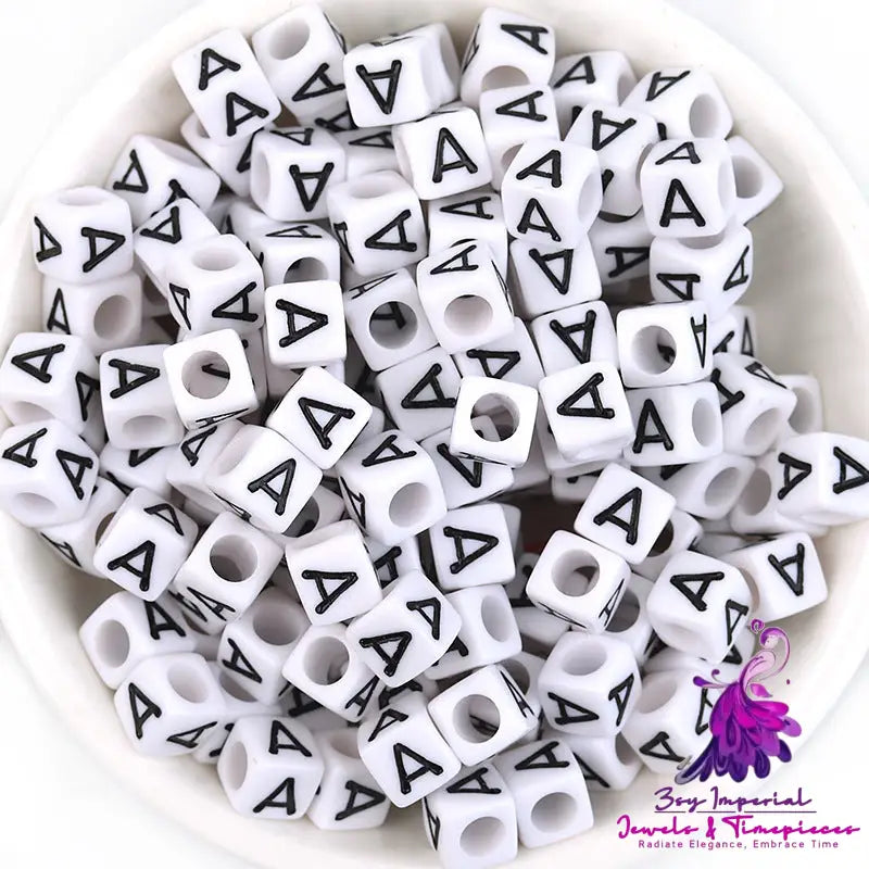 Acrylic English Letters Big Hole Bead