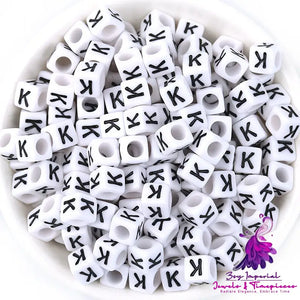 Acrylic English Letters Big Hole Bead