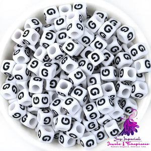 Acrylic English Letters Big Hole Bead