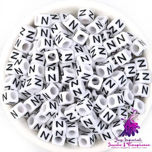 Acrylic English Letters Big Hole Bead