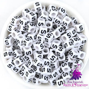 Acrylic English Letters Big Hole Bead