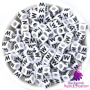 Acrylic English Letters Big Hole Bead