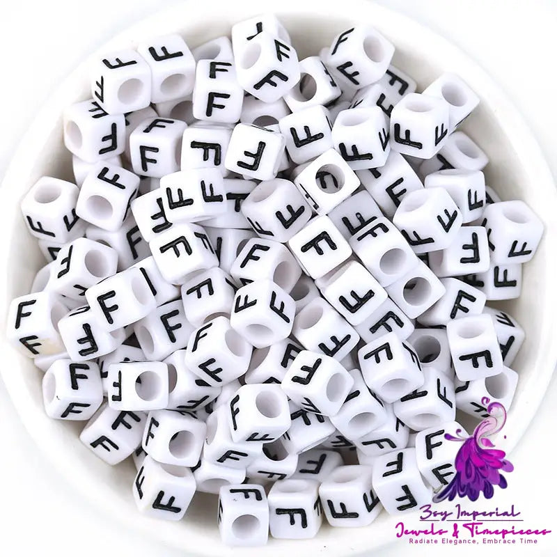 Acrylic English Letters Big Hole Bead