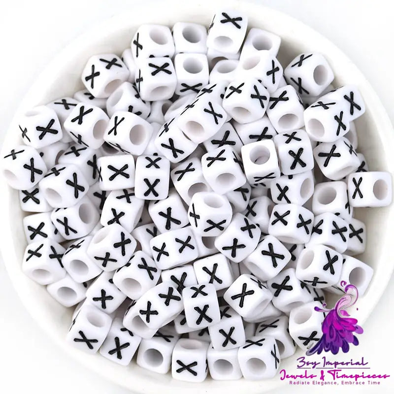 Acrylic English Letters Big Hole Bead