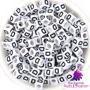 Acrylic English Letters Big Hole Bead