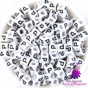 Acrylic English Letters Big Hole Bead