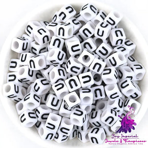 Acrylic English Letters Big Hole Bead