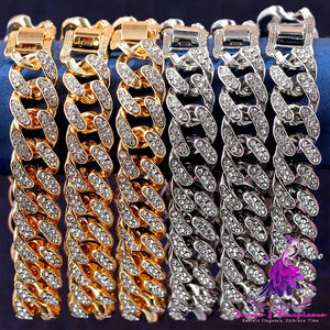 Iced Out Cuban Link Chain Bracelet