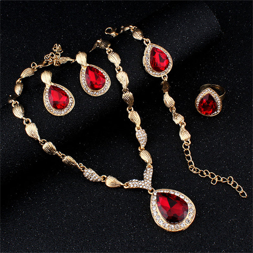 Red Gemstone Jewelry Set