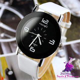 Simple White Quartz Couple’s Watch