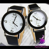 Simple White Quartz Couple’s Watch