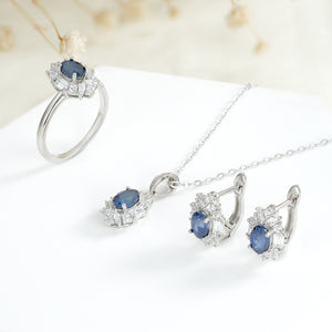 Sapphire Geometric Jewelry Set