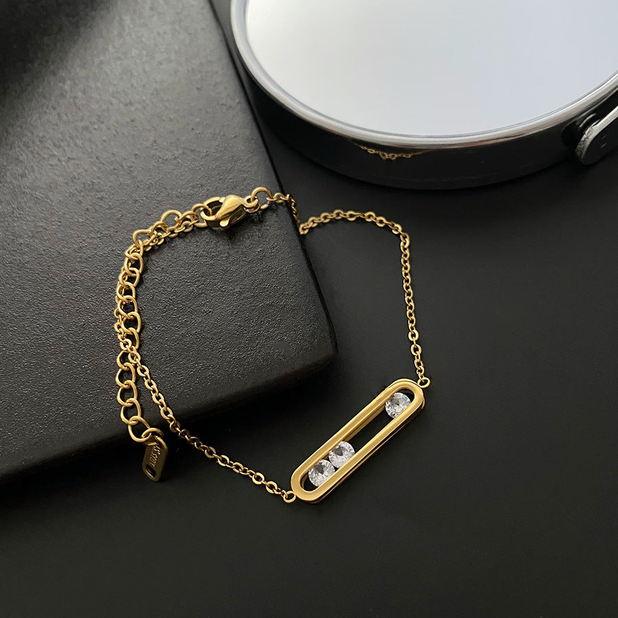 Elegant Zircon Clavicle Chain Pendant