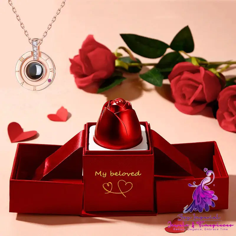 Metal Rose Valentine’s Day Necklace