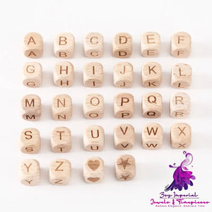 26 Letter Square Wood Beads