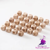 26 Letter Square Wood Beads