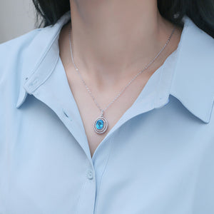 Ocean Heart Blue Topaz Necklace