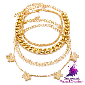 Multi-layer Butterfly Anklet Set