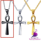 436 Titanium Steel Cross Pendant Gold Necklace