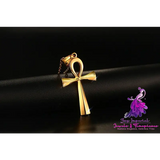 436 Titanium Steel Cross Pendant Gold Necklace