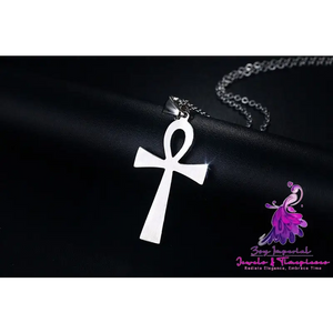 436 Titanium Steel Cross Pendant Gold Necklace