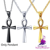 436 Titanium Steel Cross Pendant Gold Necklace