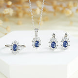 Sapphire Geometric Jewelry Set