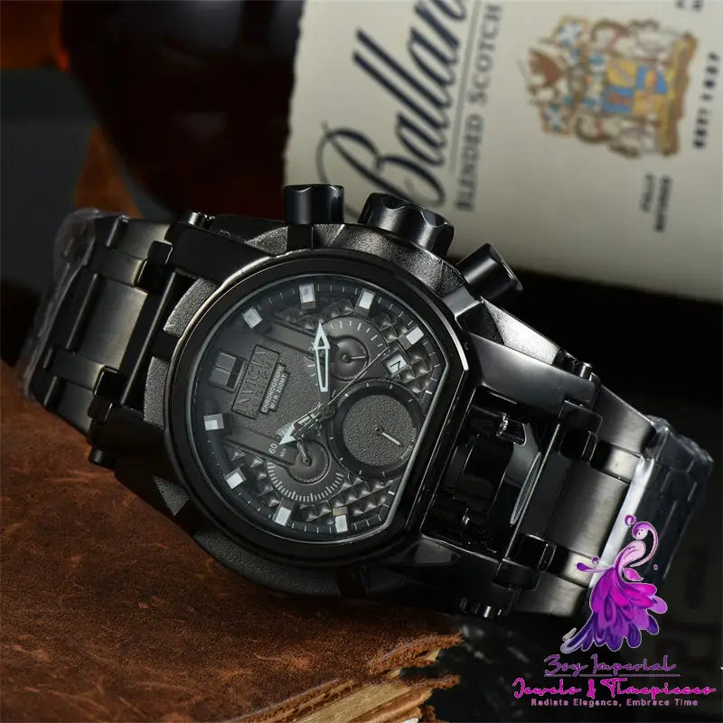 Fashion Large Dial Men’s 6 Hands Quartz Watch