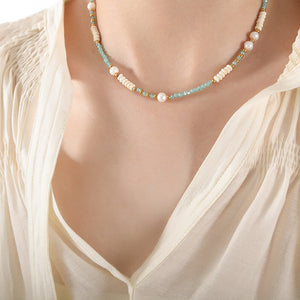 Colorful Ball Chain Pearl Necklace