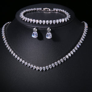Zircon Clavicle Chain Jewelry Set