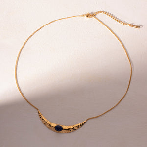 Pleated Moon Necklace