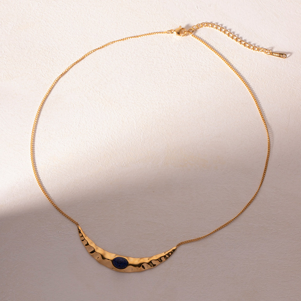 Pleated Moon Necklace