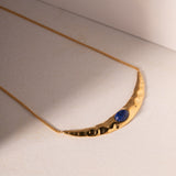 Pleated Moon Necklace