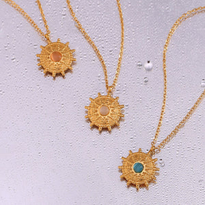 Sun Wheel Pendant Stainless Steel Necklace