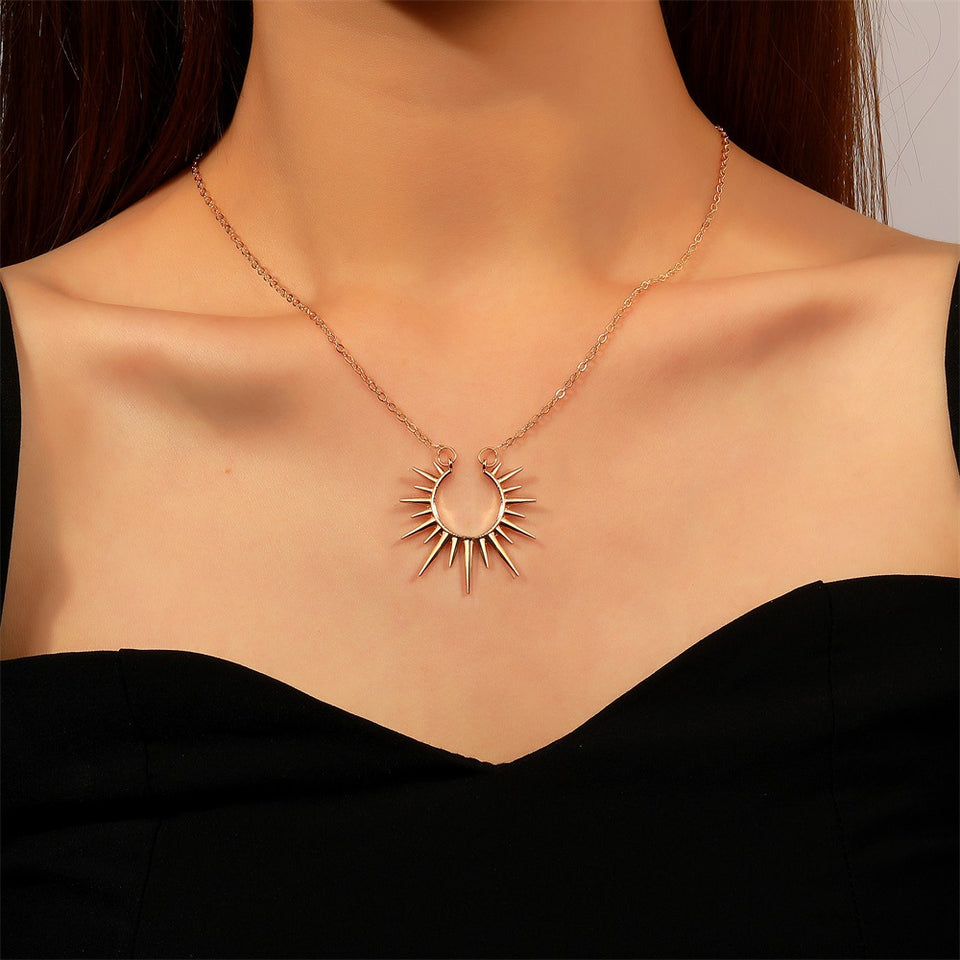 Retro Sunflower Clavicle Chain Necklace