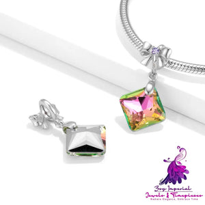 Fluorescent Color Crystal Bow Pendant