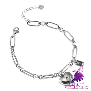 925 Loving Heart In Sterling Silver Bracelet For Women