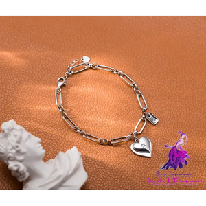 925 Loving Heart In Sterling Silver Bracelet For Women